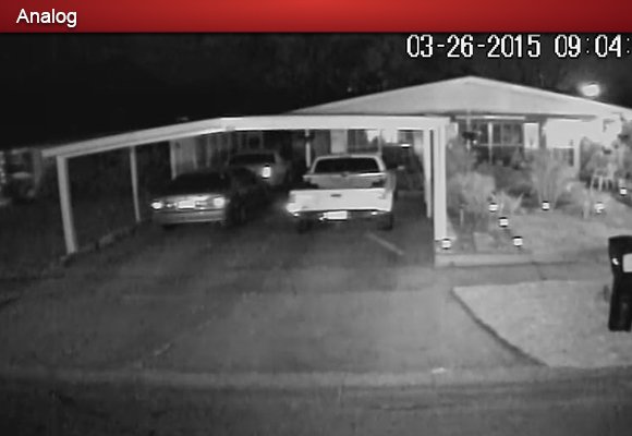 Compare Analog to HDCVI - 700TVL Residential Example 5 at Night