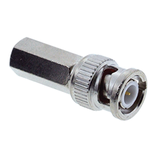 Twist on BNC connector for coax-based surveillance system