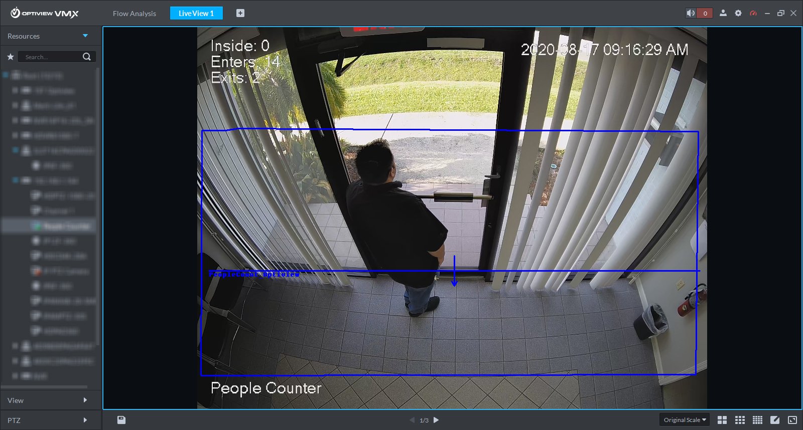 Optiview VMX - People Counter with Rule view