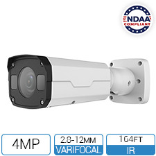 IP4MIBC-212-SDA-NCV - 4MP Network IR Varifocal Bullet Camera with Built-In Audio