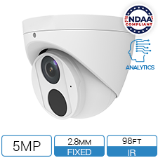 5MP NDAA Compliant IP Camera with AI and Low Light Illumination