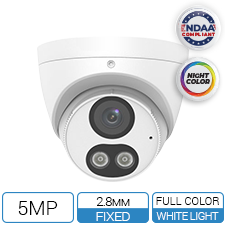 5MP NDAA 24/7 full color turret camera