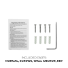 HDCD5M-28-D Product Image 800x800 Included Parts Manual, Screws, Wall Anchors, Key