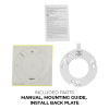 IP4MIAB-28-AI Product Image Included Parts Manual, Mounting Guide, Install Back Plate