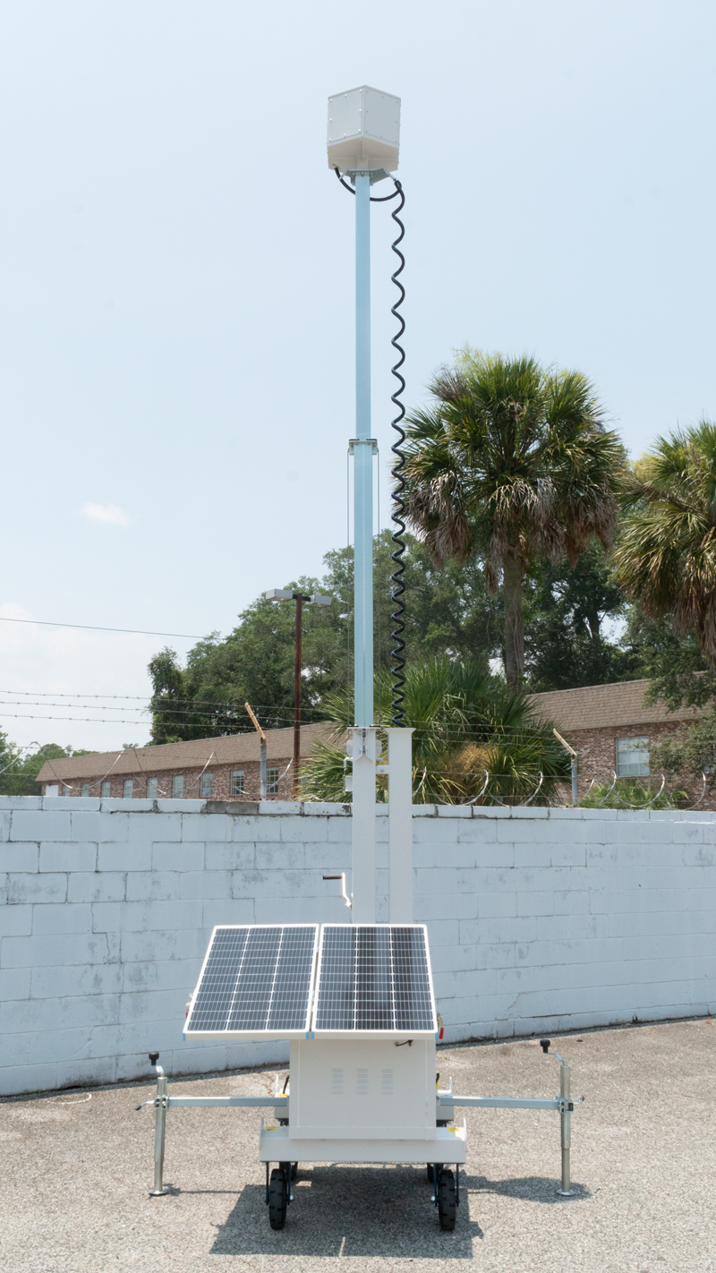 Optiview AL600 - Solar Powered Cart - Front Perspective with Extended Mast