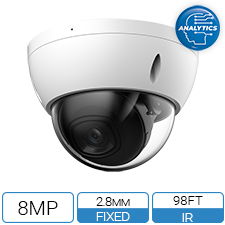 IP8MIAD-28-AI - 8 MP IP Armor Dome Camera with Analytics