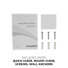 HDCB5M-28A-NCV Product Image 800x800 Included Parts - Quick Guide, Mount Guide, Screws, Wall Anchors