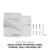 HDCD5M-28A-NCV Product Image 800x800 Included Parts - Quick Guide, Mounting Guide, Screws, Wall Anchors, Key