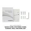 HDCD8M-28A-NCV Product Image 800x800 Included Parts - Quick Guide, Mounting Guide, Screws, Wall Anchors, Key