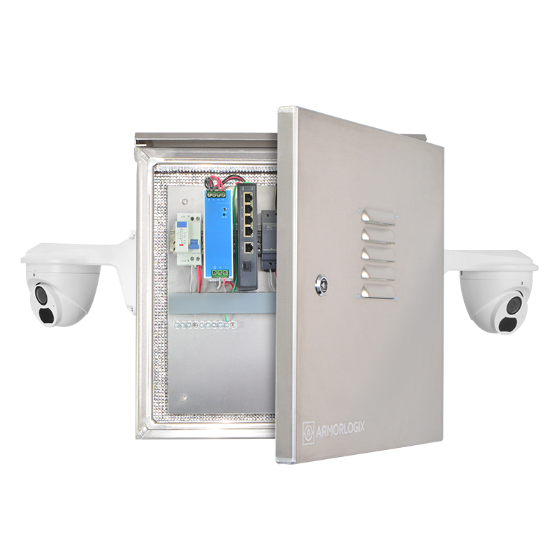 WPNS-EDGE2 - Weatherproof Network Switch with 2x NDAA Cameras