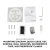 Optiview Product Image LPRIP4M-ANPR-832-NCV Included Parts - Mounting Diagram, Quick Guide, Key, Screws, Wall Anchors, Waterproof Tape, Weatherproof Glands 800x800