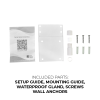 IP5MPTZ-4XADM-NCV Product Image Included Parts Setup Guide, Mounting Guide, Waterproof Gland, Screws, Wall Anchors 800x800