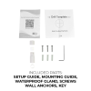 IP8MIAB-180-ADRB-NCV Product Image Included Parts - Setup Guide, Mounting Guide, Waterproof Gland, Screws, Wall Anchors, Key
